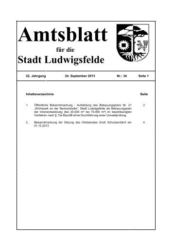 Amtsblatt Nr. 34 / 2013 - Ludwigsfelde