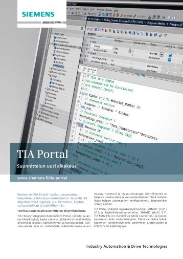 TIA Portal -esite, sis. tilausnumerot ja hinnat (FI) - Siemens