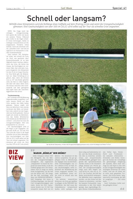 GOLF WEEK GOES SWITZERLAND