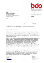 Brief des BDO an die KassenÃ¤rzliche Bundesvereinigung
