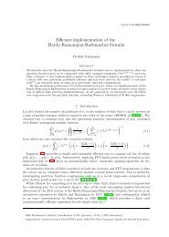 Efficient implementation of the Hardy-Ramanujan ... - William Stein