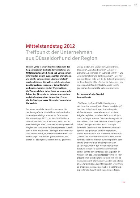 Jahresbericht 2012 - Stadtsparkasse DÃ¼sseldorf