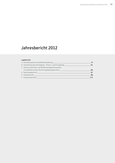 Jahresbericht 2012 - Stadtsparkasse DÃ¼sseldorf