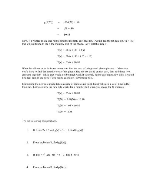 Chapter 4 Relations and Functions - Hanlon Math