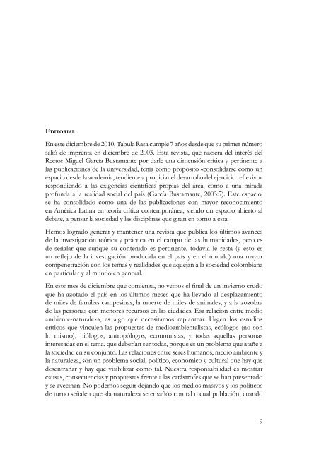 Editorial - Revista Tabula Rasa