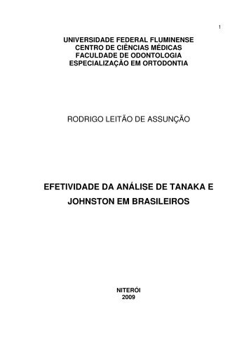 efetividade da anÃ¡lise de tanaka e johnston em brasileiros - UFF