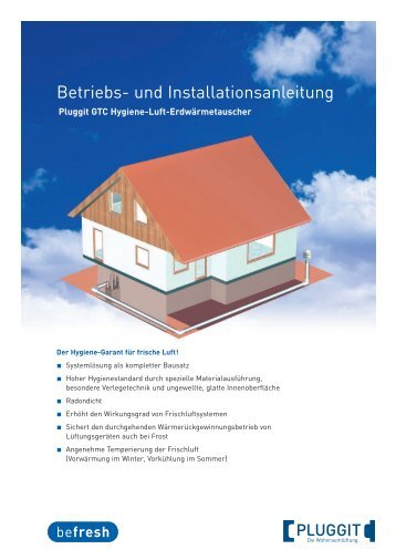 BIA- Betriebs und Installationsanleitung Hygiene Luft ... - Pluggit