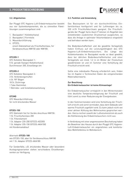 BIA- Betriebs und Installationsanleitung Hygiene Luft ... - Pluggit