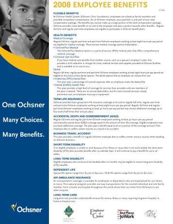 2008 EMPLOYEE BENEFITS - Ochsner.org