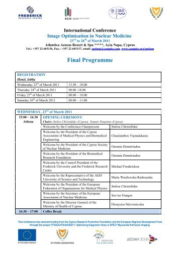 Final Programme - Cyprus Association of Medical Physics and ...