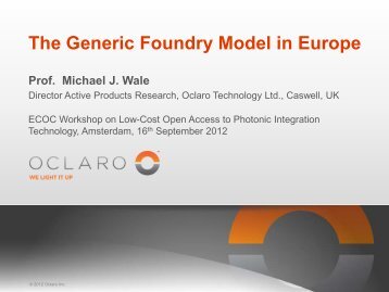 The Generic Foundry Model in Europe - JePPIX