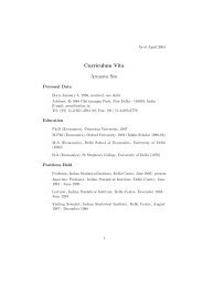 Curriculum Vita Arunava Sen - Indian Statistical Institute