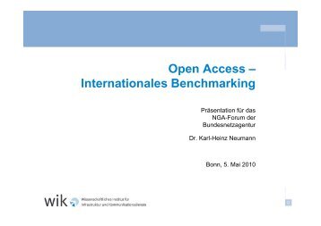 Open Access – Internationales Benchmarking - Bundesnetzagentur