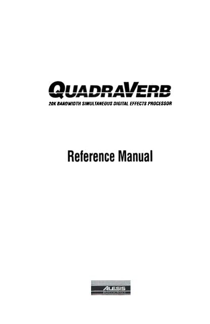 Alesis Quadraverb Program Chart