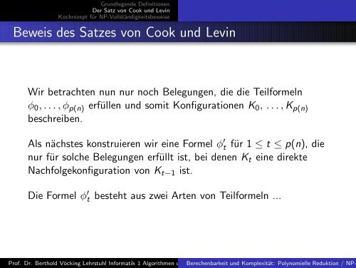 NP-VollstÃ¤ndigkeit & Satz von Cook und Levin