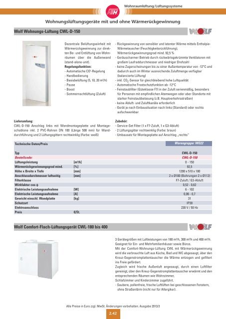 WohnraumlÃƒÂ¼ftung / lÃƒÂ¼ftungSSySteme - Felderer