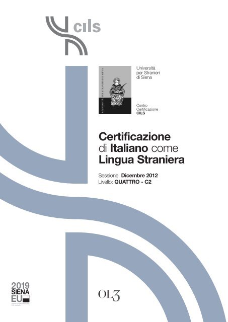 Certificazione di Italiano come Lingua Straniera