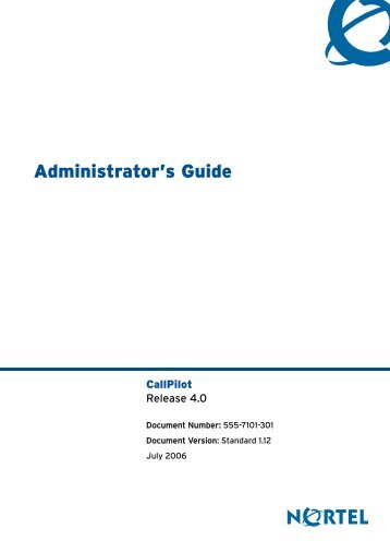 CallPilot 4.0 Administrator's Guide - Tandem Data