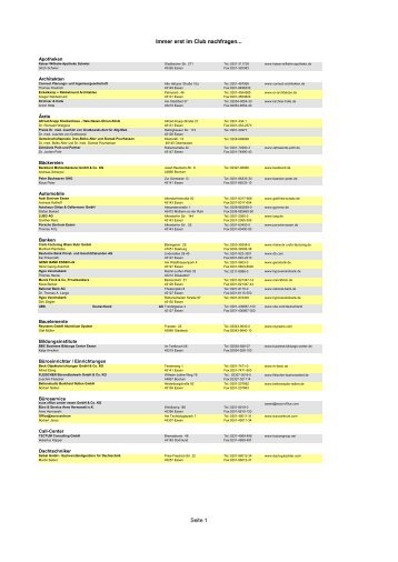 Immer erst im Club nachfragen... Seite 1 - business club ruhr ev