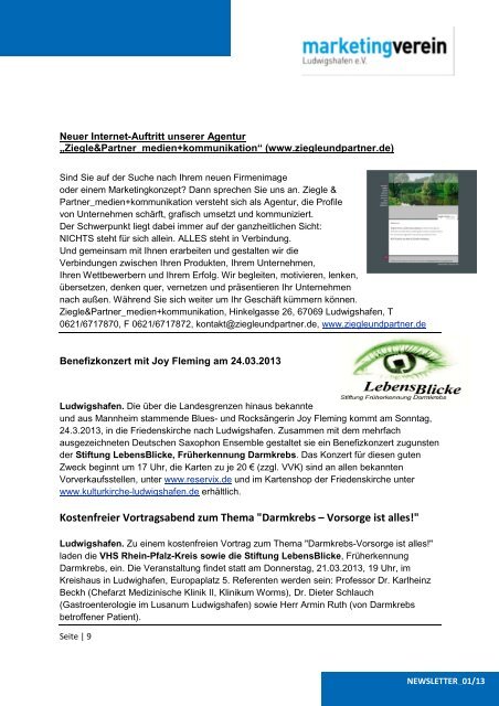 NEWSLETTER_01/13 - Marketing-Verein Ludwigshafen eV