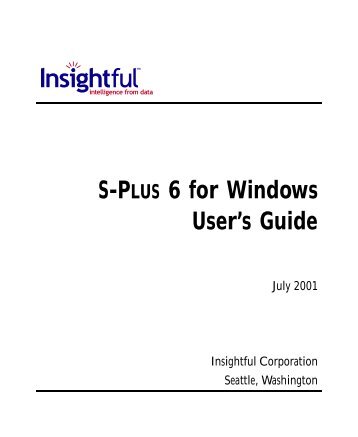 S-Plus 6 Users Guide - University of North Texas