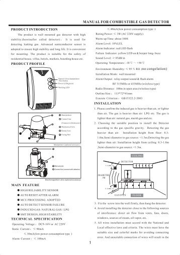 MANUAL FOR COMBUSTIBLE GAS DETECTOR - TradeKey