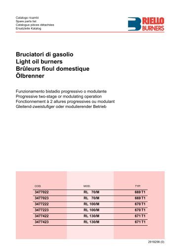 Bruciatori di gasolio Light oil burners Brûleurs fioul domestique ...