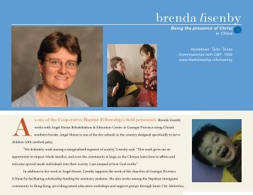 brenda lisenby - Cooperative Baptist Fellowship