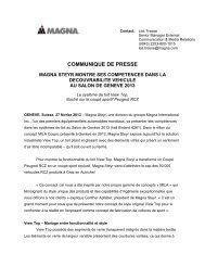 communique de presse - Magna