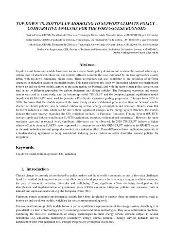 TOP-DOWN VS. BOTTOM-UP MODELING TO SUPPORT ... - AAEE