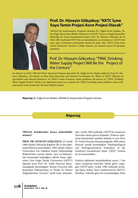 118 Prof. Dr. Hüseyin Gökçekuş: “KKTC İçme Suyu Temin ... - orsam