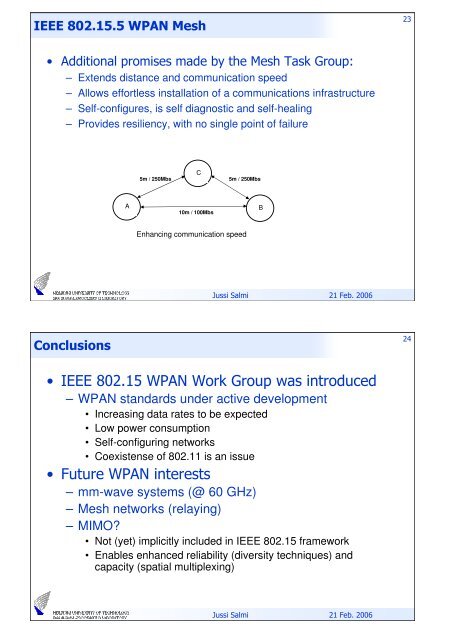 WPAN Ã¢Â€Â“ Wireless Personal Area Networks 1. Introduction and ...