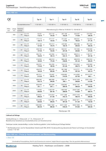 Nutzungshinweise Katalog Teil 5 – Heizkörper und ... - Buderus