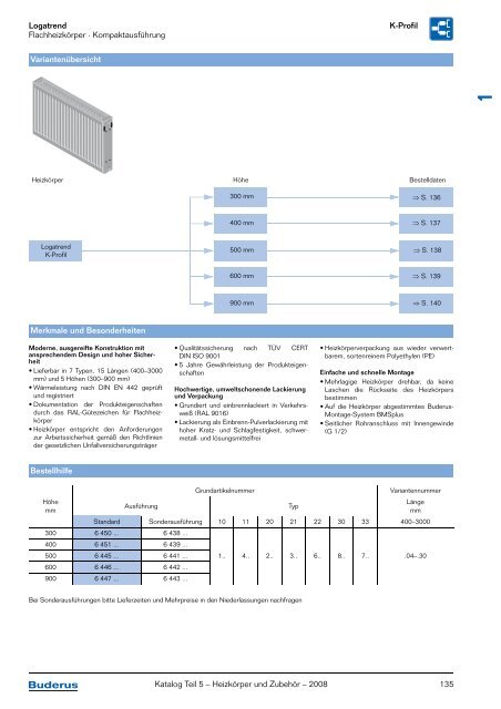 Nutzungshinweise Katalog Teil 5 – Heizkörper und ... - Buderus