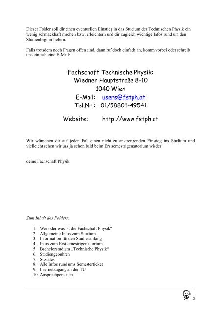 TECHNISCHEN PHYSIK - Fachschaft Physik