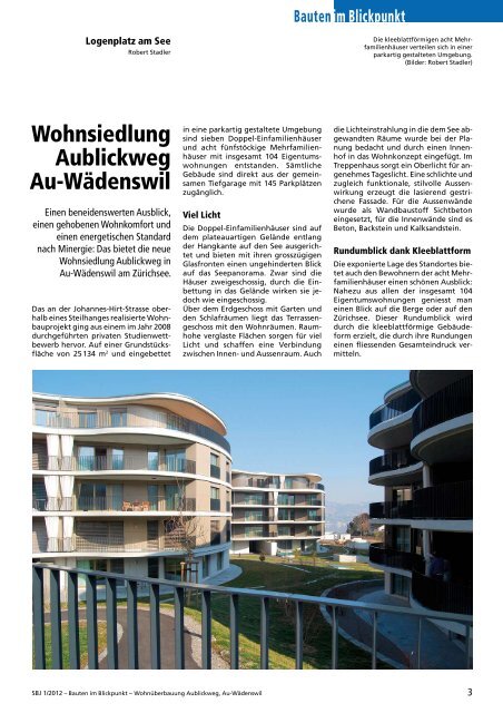 Wohnsiedlung Aublickweg Au-WÃ¤denswil, 2012 - Robe Verlag