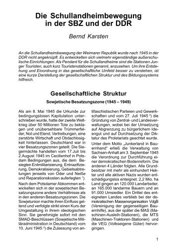 Die Schullandheimbewegung in der SBZ und der DDR - Verband ...