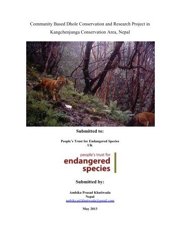 progress report - People's Trust for Endangered Species