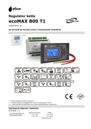 Instrukcja sterownika ecoMAX800T - HKS Lazar