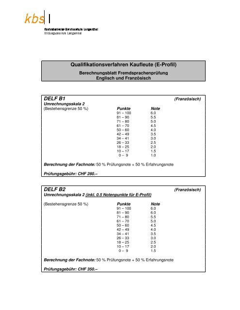 Berechnungsblatt Internationale Diplome E-Profil 2011