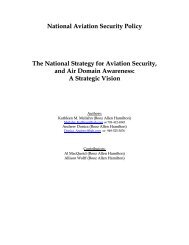 The National Strategy for Aviation Security, and Air Domain ...