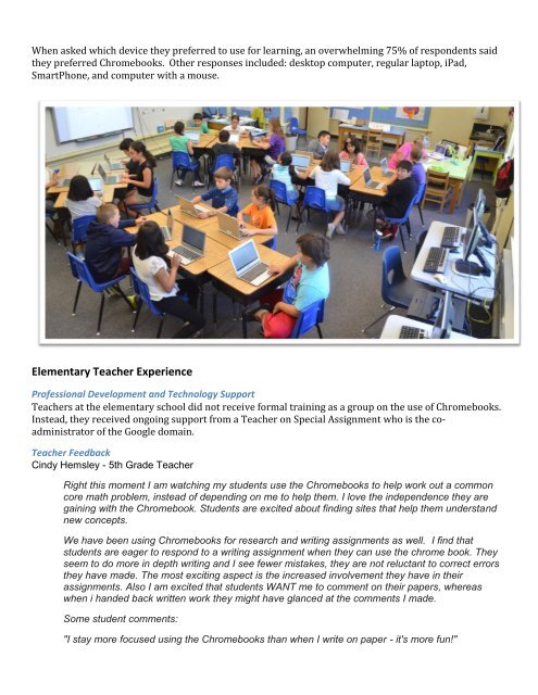 SHUSD Chromebook Pilot Report 111213