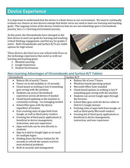 SHUSD Chromebook Pilot Report 111213