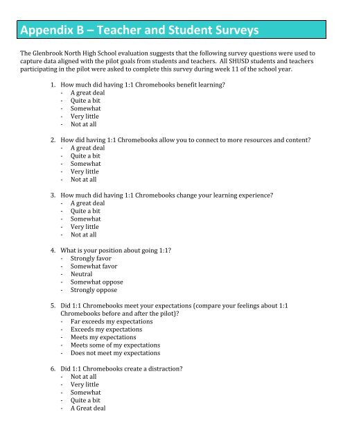 SHUSD Chromebook Pilot Report 111213