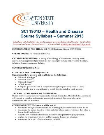 Syllabus - Faculty > Home - Clayton State University