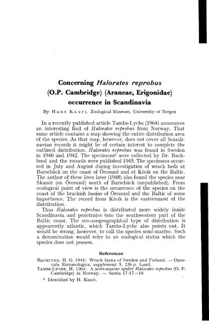 NORSK ENTOMOLOGISK TIDSSKRIFT - Norsk entomologisk forening