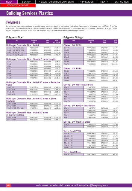 Building Services Plastics - BSS Price Guide 2010