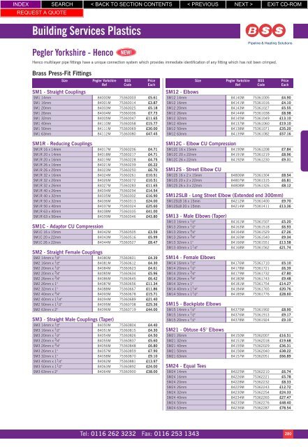 Building Services Plastics - BSS Price Guide 2010