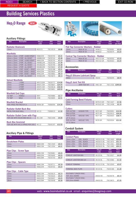 Building Services Plastics - BSS Price Guide 2010