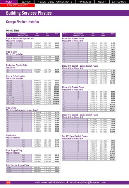 Building Services Plastics - BSS Price Guide 2010